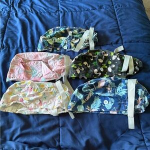 5 ponytail scrub caps tropical